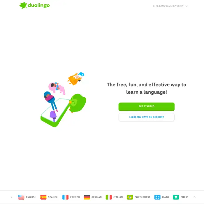 Duolingo — desktop interface