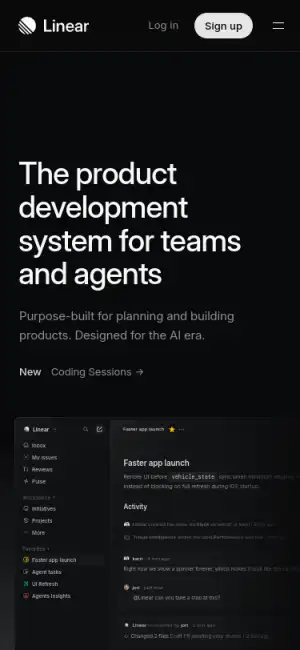 Linear — mobile interface