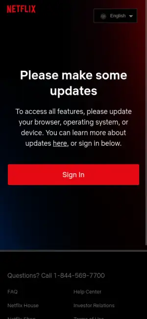 Netflix — mobile interface