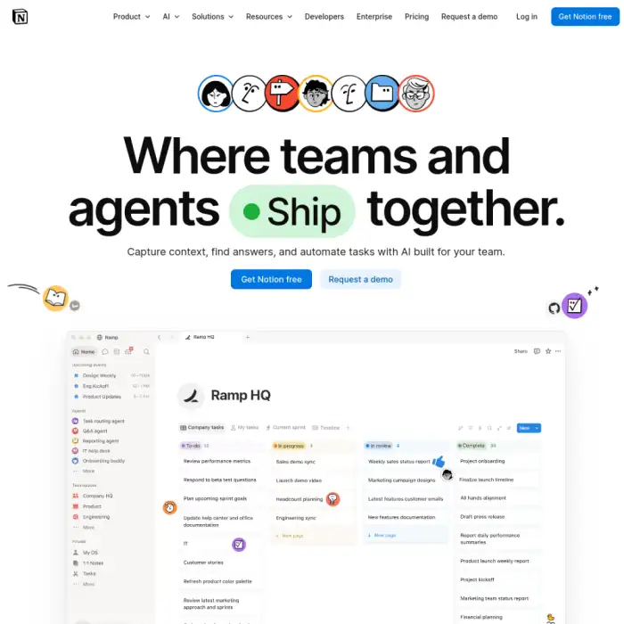 Notion — desktop interface