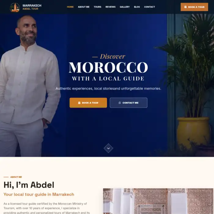 Private Marrakech Tours desktop interface