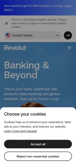 Revolut — mobile interface