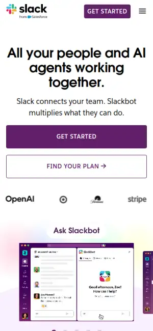 Slack — mobile interface