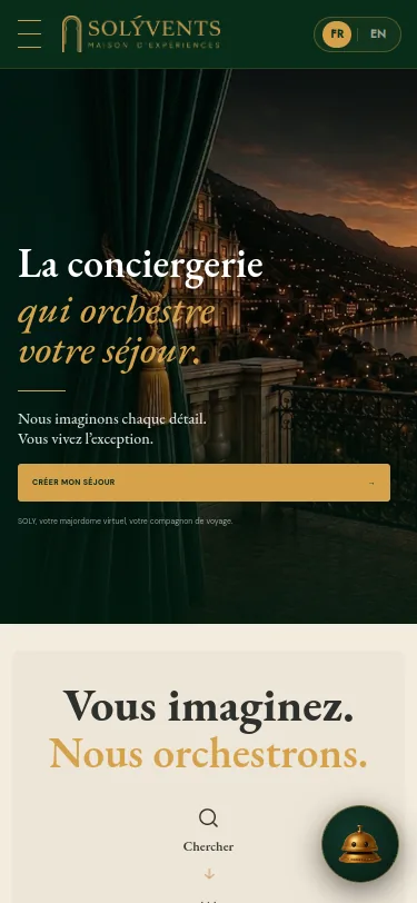 SOLÝVENTS mobile interface