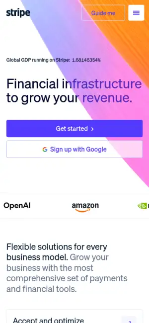 Stripe — mobile interface