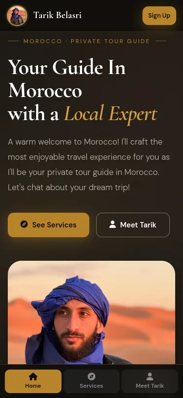 Tarik Belasri - Morocco Tour Guide mobile interface