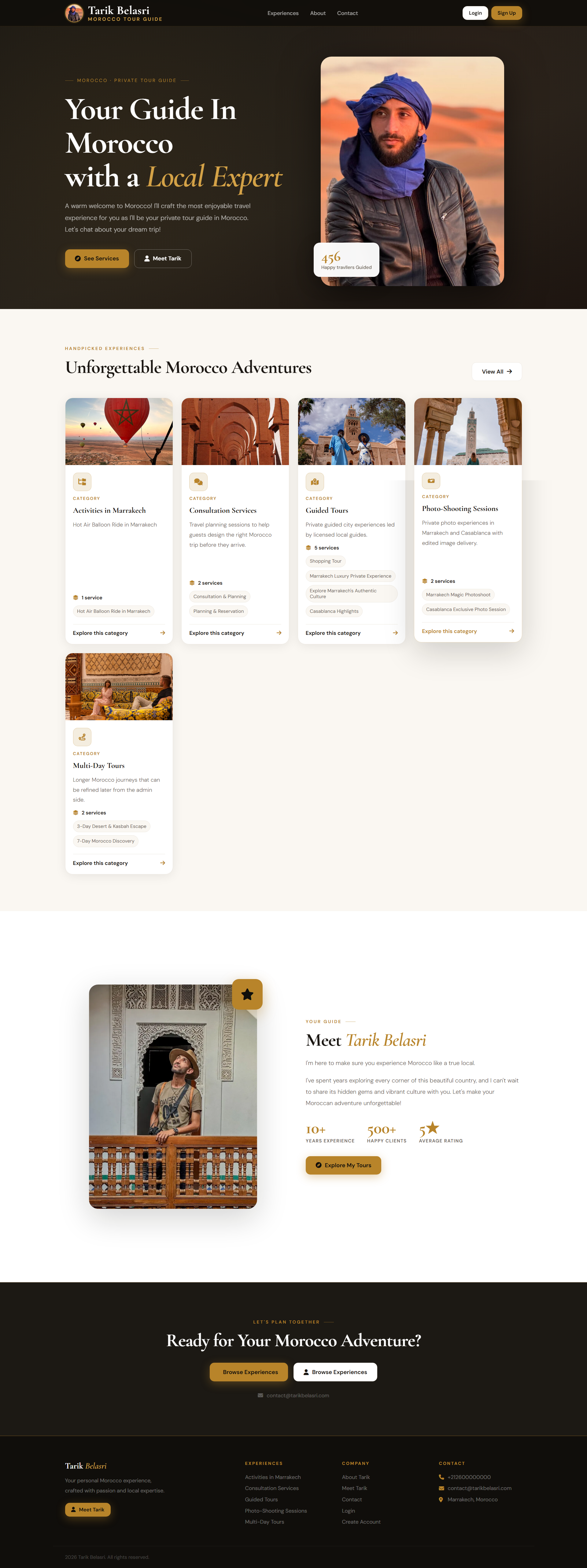 Tarik Belasri - Morocco Tour Guide desktop interface